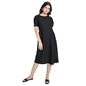PURVAJA Womens A-Line Below Knee Length Dress