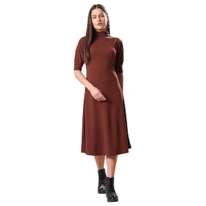 PURVAJA Womens A-Line Knee Length Dress Bely-123-130