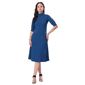 PURVAJA Womens A-Line Knee Length Dress Bely-123-130