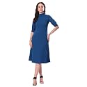 PURVAJA Womens A-Line Knee Length Dress Bely-123-130