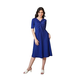 PURVAJA Womens A-line Midi Length Dress Nisi-042-045