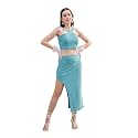 PURVAJA Women’s Midi Co-ords (Sily-003-Dusty_Light Blue_X-Large)