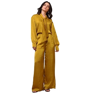 PURVAJA Womens Midi Satin Co-Ords