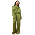 PURVAJA Womens Midi Satin Co-Ords