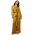 PURVAJA Womens Midi Satin Co-Ords