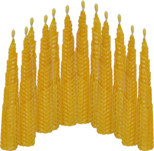 purvi beeswax handmade taper candle yellow pack of 12