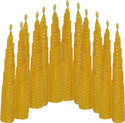 PURVI Beeswax Handmade Taper Candle (Yellow, Pack of 12)