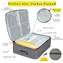 Extra Large Document Organizer Bag,Water-Resistant Travel Storage Bag, Certificate Storage Bag with Password Lock - Can Hold Bank Cards-Best for Home,Office,Travel (Grey)