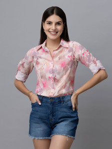 PURYS Women Printed Casual Multicolor Shirt