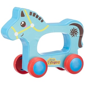 push amp pull horse toy for toddlers  handcrafted animal ride-on with smooth edges  age 24 months