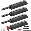 Push to Open Door Latch Cabinet Hardware CBRIVE 4 Pack Magnetic Push Latches &amp; Lock for Hidden Door Push Release Drawer Pull Tip on Closet Locking Strong Pop Out, Black