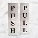 Push Pull Metal Sign Stickers - Self