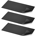 Pushglossy 3 Pcs Silicone Heat Press Cover Pad 1/8" X 4" X 8" Foam Press Mat Accessories Double Sided Use for Hat HTV Transfer Vinyl DIY Small Business (Black)