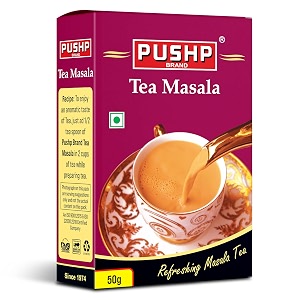 pushp brand tea masala powder 50g  chai masala with elaichi clove