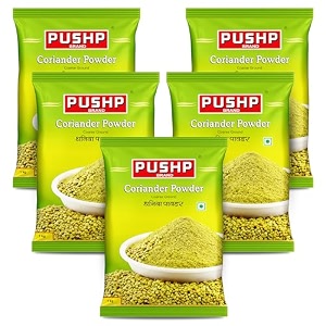 pushp brand coriander powder natural dhaniya powder 1kg pouch pack of 5