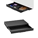 PUTORSEN Under Desk Storage Drawer 14.8" Wide - Smooth Slide Out Organizer for Standing Desk & Home Office, Max Load 17.6 lbs, Quiet Glide, Black