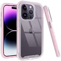 Puxicu Acrylic 2 in 1 for iPhone 14 Pro Max Case，Anti-Yellowing, Military-Grade Protection, Drop Shockproof Slim Phone Cover for iPhone 14 Pro Max 6.7", Pink