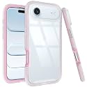 Puxicu Acrylic 2 in 1 for iPhone 17 Air Case，Anti-Yellowing, Military-Grade Protection, Drop Shockproof Slim Phone Cover for iPhone 17 Air 6.5", Light Pink