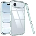Puxicu Acrylic 2 in 1 for iPhone 17 Air Case, Anti-Yellowing, Military-Grade Protection, Drop Shockproof Slim Phone Cover for iPhone 17 Air 6.5", Clear+Baby Blue