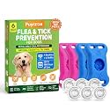 Puyrzoe Flea and Tick Prevention for Dogs, Collar Pendant with 6 Refills
