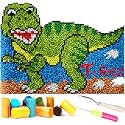 Puzamen Latch Hook Kits for Adults Beginners, 15x20inch Small Latch Hook Rug Kit with Precur Yarns Crochet Tools and Coded Canvas