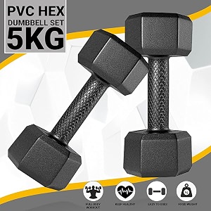 PVC Hex Dumbbells Pack of 2 5kg2