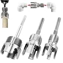 PVC Pipe Threader Kit, 3 Piece Set, 1/2", 3/4", 1" NPT, Internal and External Threading, Compatible with Electric Drill for PVC, PPR, MPP Pipes (1/2in+3/in+ 1in)