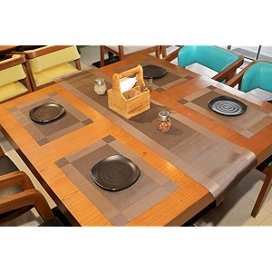 PVC Placemats with Table Runner Crossweave Woven