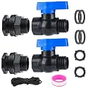 PVC Rain Barrel Spigot Kit 3/4 ", Garden Hose Shut Off Valve with Bulkhead Fitting, Rain Barrel Diverter Kit for Water Tanks, Aquariums, Garden Barrel 2 Pack