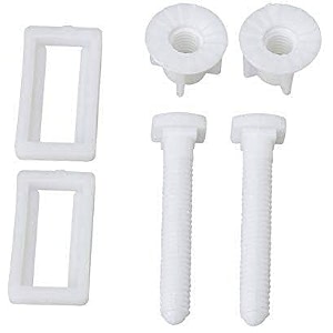 pvc screw hinges set for wall hung  durable bathroom hardware fittings accessories  plastic one piece toilet seat cover fixing hinges with nuts and washers for washroom white 50mm x 23mm