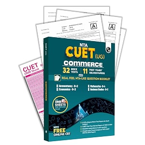pw nta cuet ug commerce combined mock test amp past year papers accountancy business studies economics maths for 2025 exams nta-like test booklet  sheet free online cbt paperback pw pw