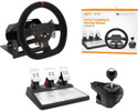 PXN V10 Force Feedback Gaming Racing Wheel with Magnetic Pedals and Gear Shifter  Motion Controller (Black, For PC, PS3, PS4, Xbox)