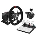 PXN V10 Force Feedback Steering Wheel Detachable Racing Wheel 270/900 Degree Race Steering Wheel with 3-Pedals and Shifter Bundle for PC, PS5,PS4,Xbox One, Xbox Series X/S
