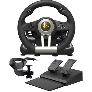 pxn v3 pro racing steering wheel and pedals 180 steering wheel with pedal board paddle shifters and vibration feedback game steering wheel for ps4 xbox one pc xbox series xs ps3 switch -