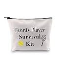 PXTIDY Tennis Player Survival Kit Makeup Cosmetic Bag with Zipper Tennis Lovers Gift Organization Pouch