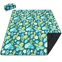 PY SUPER MODE Picnic Blankets Extra Large, Waterproof Foldable Outdoor Beach Blanket Oversized 83x79” Sandproof, 3-Layer Picnic Mat for Camping, Hiking, Travel, Park, Concerts(Yellow Flowers)