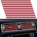 20 Pieces Universal Car Air Conditioner Vent Trim Decoration Strip Accessories, Waterproof Flexible Shiny Auto Car Interior Accessories for All Air Vent Outlet (A-Red - 20 Pieces)