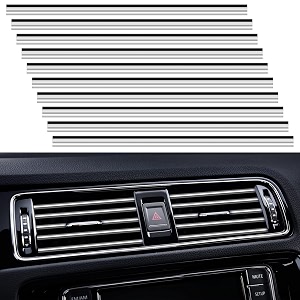 20 pieces universal car air conditioner vent trim decoration strip accessories waterproof flexible shiny auto car interior accessories for all air vent outlets