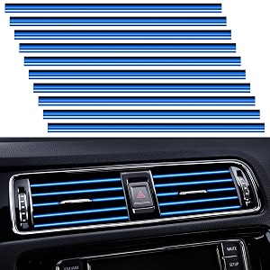 20 pieces universal car air conditioner vent trim decoration strip accessories waterproof flexible shiny auto car interior accessories for all air vent outlet