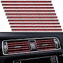 20 Pieces Universial Car Air Conditioner Vent Outlet Trim Decoration Stripe, Waterproof Flexible Shiny Auto Air Vent Outlet Trim Decoration for All Air Vent Outlet (Shiny Red - 20 Pieces)