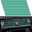 20 Pieces Universial Car Air Conditioner Vent Outlet Trim Decoration Stripe, Waterproof Flexible Shiny Auto Air Vent Outlet Trim Decoration for All Air Vent Outlet (Green - 20 Pieces)