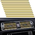 20 Pieces Universial Car Air Conditioner Vent Outlet Trim Decoration Stripe, Waterproof Flexible Shiny Auto Air Vent Outlet Trim Decoration for All Air Vent Outlet (Gold - 20 Pieces)