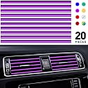 20 Pieces Universal Car Air Conditioner Vent Trim Decoration Strip Accessories, Waterproof Flexible Shiny Auto Car Interior Accessories for All Air Vent Outlet