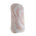 Pyjama Naada Flat Dori String with Stick,100% Cotton,Pure Cotton Flat String for Payjama,Lehenga,Sari,Ethnic Dresses, Petticot &amp; Salwar (Orange &amp; White, 100 Meters/Roll)