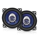 Pyle 4" Car Sound Speaker (Pair) - Upgraded Blue Poly Injection Cone 2-Way 180 Watt Peak w/ Non-fatiguing Butyl Rubber Surround 110 - 20Khz Frequency Response 4 Ohm & 3/4" ASV Voice Coil - PL42BL