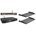 Pyle 5 Channel Bluetooth Receiver Home Theater Amp with 2 Vented 1U Server Rack Shelves for Electronics and Audio Equipment