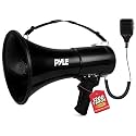Pyle 50W Megaphone Bullhorn - Portable, Automatic Siren & Adjustable Volume, Projection Range Up to 1200 Square Yards, Aux Input, Talk, Siren, Music, Whistle, & Record, Shoulder Strap