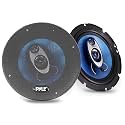 Pyle 6.5" Three-Way Sound Speaker System-180 W RMS/360W Power Handling w/4 Ohm Impedance and 3/4'' Piezo Tweeter for Car Component Stereo,Round Shaped Pro Full Range Triaxial Loud Audio -PL63BL,Blue