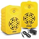 Pyle Bluetooth Indoor Outdoor Speakers Pair - 300 Watt Dual Waterproof 4” 2-Way Full Range Speaker System w/ 1/2” High Compliance Polymer Tweeter - Home, Boat, Marine, Deck, Patio, Poolside - PDWRBT46YL