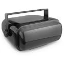 Pyle Durable Universal Marine Stereo Cover - Water Resistant Boat Radio Protector Shield with Flip-Up Door & Neoprene Gasket - Compatible with Dual Shaft & DIN Style Stereos - Pyle PLMRCB3 , Black